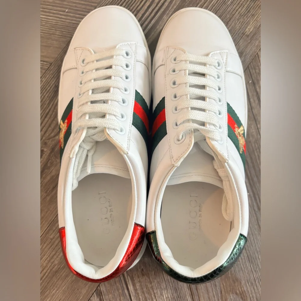 Gucci White Sneakers with Red and Green Stripes - US 8 - Picture 9 of 11